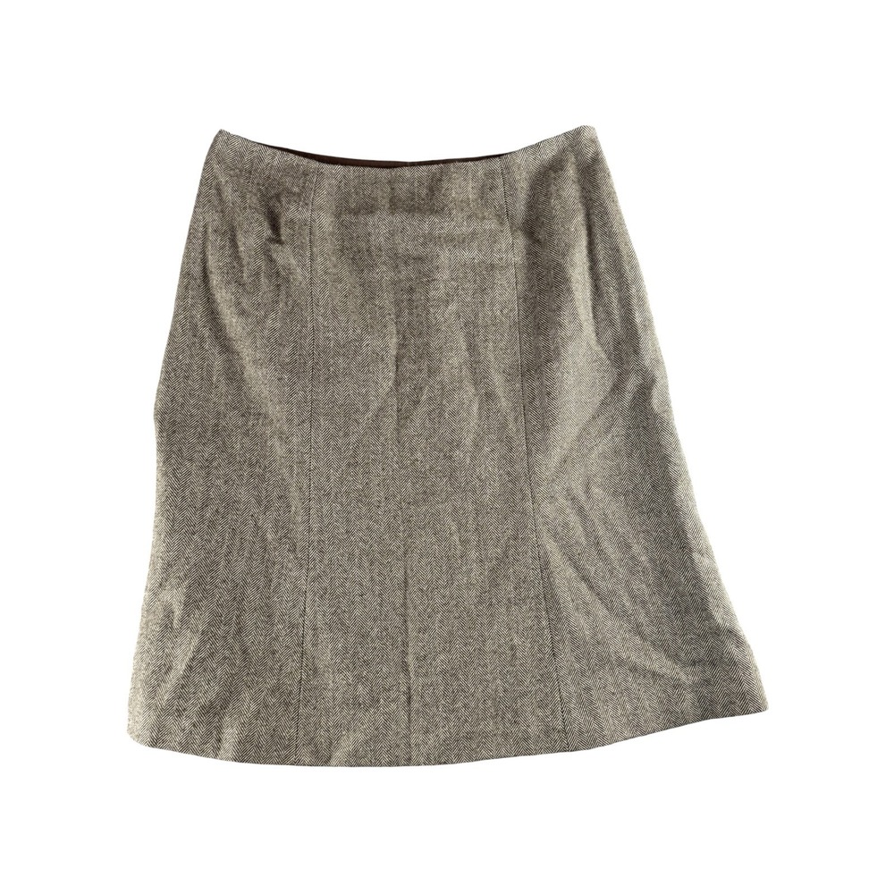 J.Crew Brown Herringbone Wool‎ Blend A-Line Skirt Style 64916 FA04 Size 4
